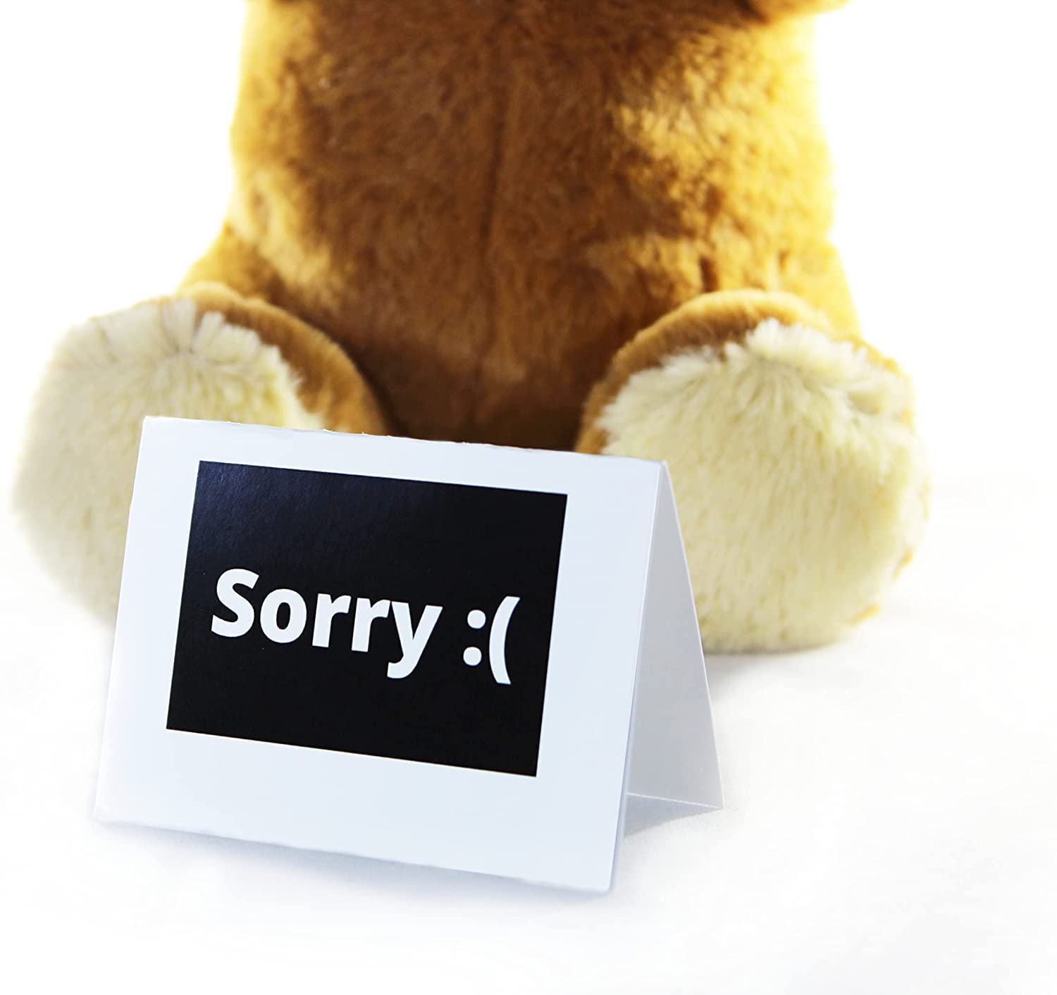 Cutest I'm Sorry Gift for Her & Him - The I'm Sorry Teddies - Embarrassed Adorable Super Soft Stuffed Animal Plush Toy - Unique Cute Forgive Me Apology Teddy Bear Gift for Kids and Adults - Brown