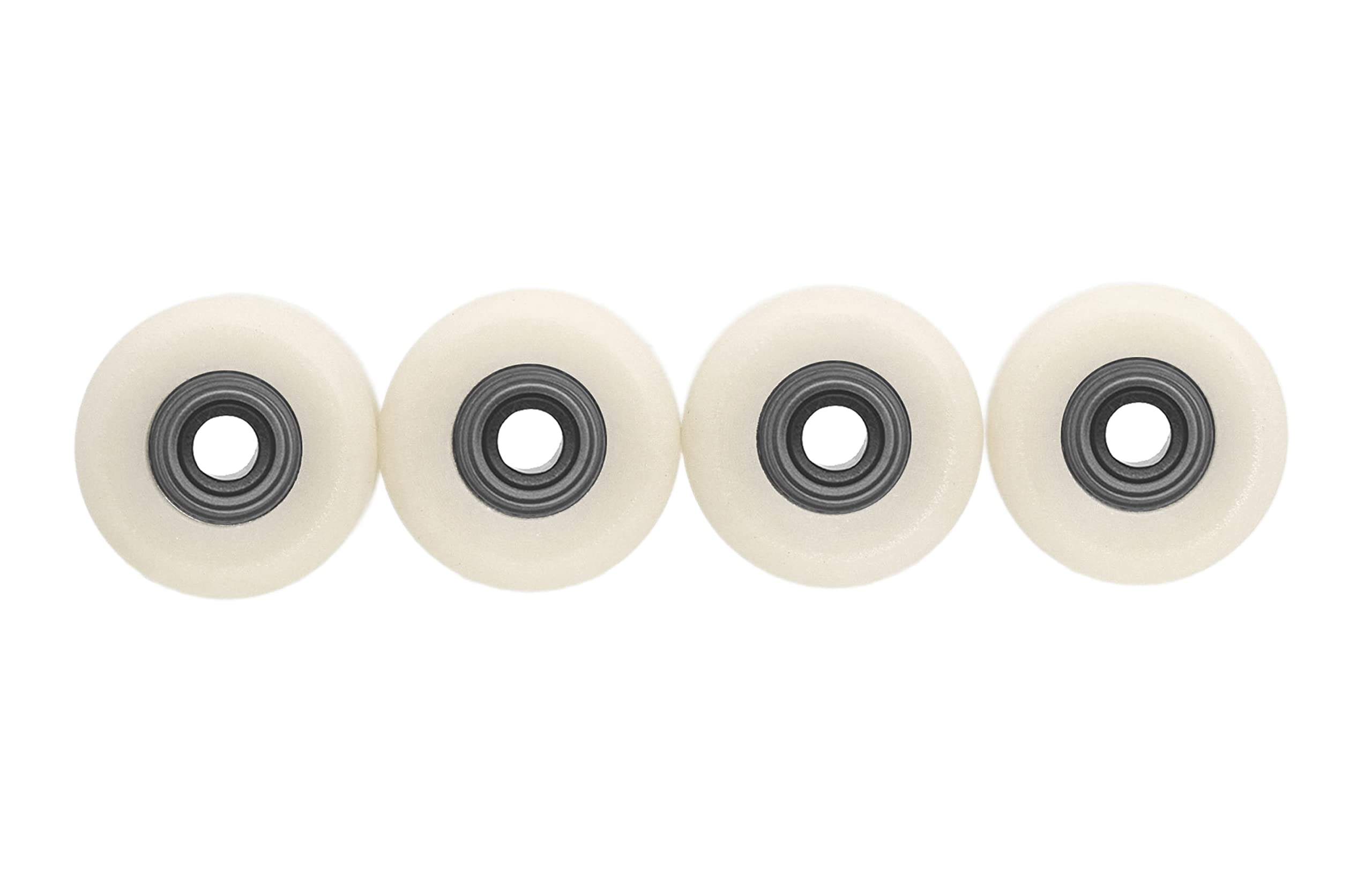 Teak Tuning Apex 61D Urethane Fingerboard Wheels - Mini Shorty Shape, 6.6mm Diameter - ABEC-9 Stealth Bearings - Made in The USA - Cream Colorway