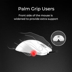 BenQ Zowie FK1-B Special Edition V2 White Symmetrical Gaming Mouse for Esports |Regular Weight | Paracord Cable & 16-Step Scroll | Driverless | Glossy Coating | Large Size