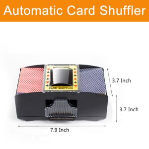 BEAIMUXI Card Shuffler 2 Deck, Automatic Card Shuffler Playing Card Shuffler Electric Battery Operated Poker for Playing Card, Family Party Poker, UNO, Phase 10