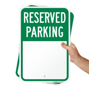 SmartSign Blank Reserved Parking Sign - 2 Pack Write-On Sign, 18 x 12 inch, 2mm Thick Aluminum Composite, Green and White, Made in USA