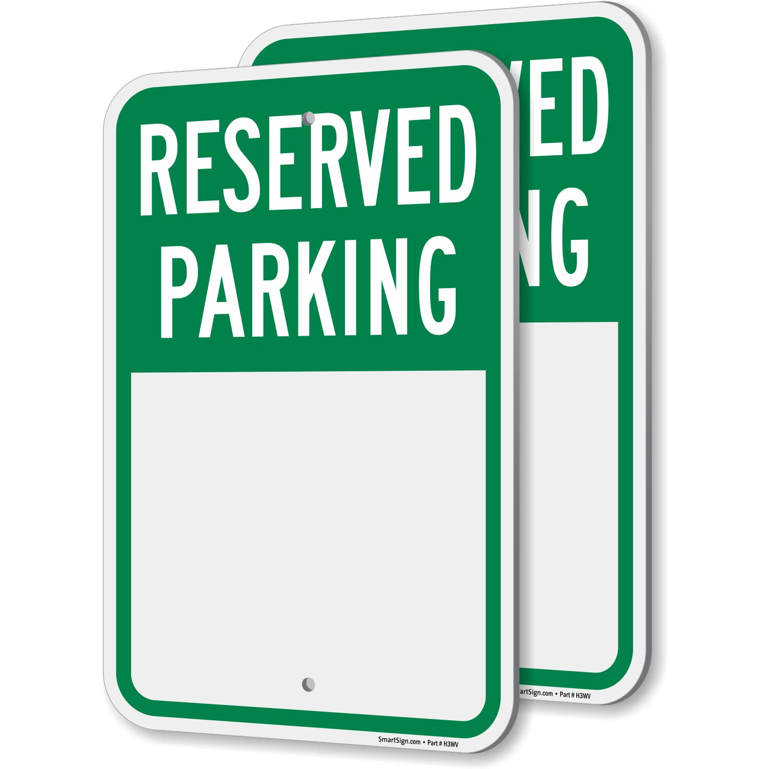 SmartSign Blank Reserved Parking Sign - 2 Pack Write-On Sign, 18 x 12 inch, 2mm Thick Aluminum Composite, Green and White, Made in USA