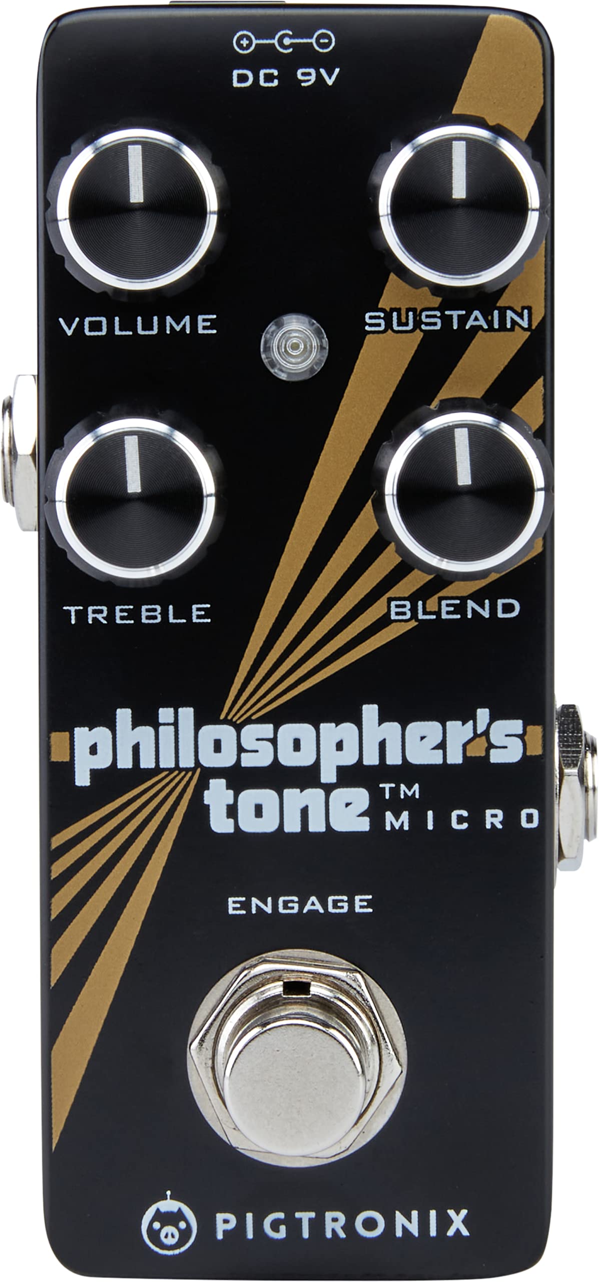 Pigtronix Philospher's Tone Optical Compressor Pedal - Bundle with Instrument Cable, 2 Patch Cables, and 6 Dunlop Picks