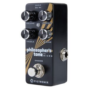 Pigtronix Philospher's Tone Optical Compressor Pedal - Bundle with Instrument Cable, 2 Patch Cables, and 6 Dunlop Picks