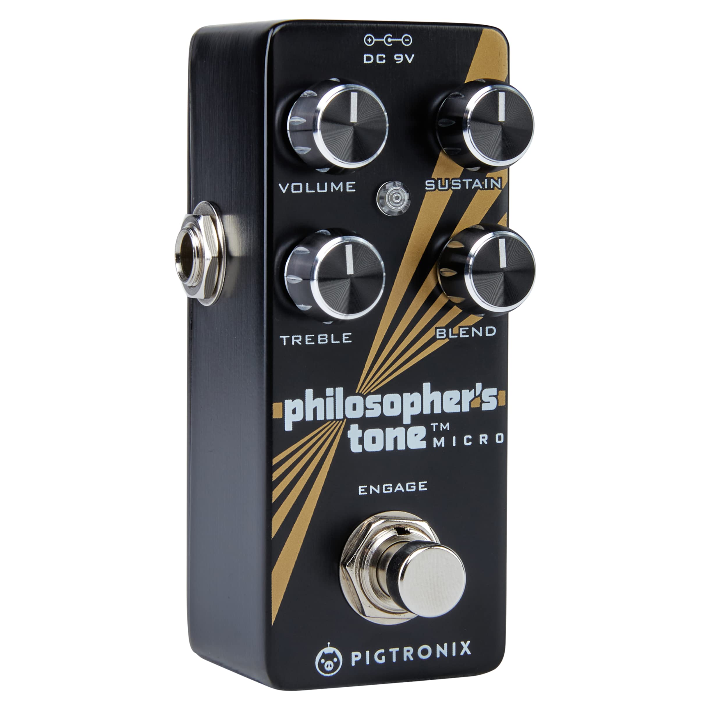 Pigtronix Philospher's Tone Optical Compressor Pedal - Bundle with Instrument Cable, 2 Patch Cables, and 6 Dunlop Picks