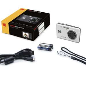 Kodak PIXPRO FZ45 Digital Camera + Black Point & Shoot Camera Case + Transcend 64GB SD Memory Card + Tri-fold Memory Card Wallet + Hi-Speed SD USB Card Reader + More! (White)