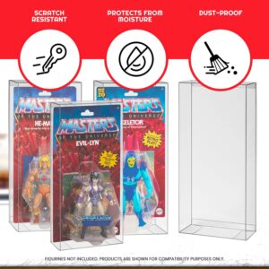 EVORETRO Action Figure Display Case Compatible with Masters of The Universe (Motu) Origins Carded 5.5 inch Action Figure, Thick Sturdy Acid-Free Clear PET Protector, Will Last a Lifetime 10 Pack