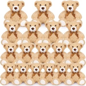 zhanmai 18 pcs 14 inch bears stuffed animal 2024 graduation gifts bulk plush bear toys for birthday baby shower party favor(light brown)