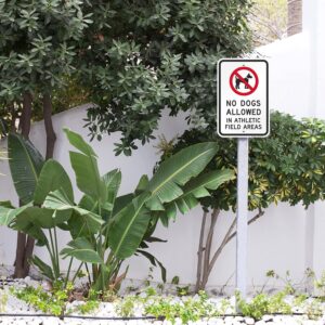 SmartSign No Dogs Allowed in Athletic Field Areas Sign - 2 Pack, 18 x 12 inch, 2mm Thick Aluminum Composite, Red/Black on White, Made in USA