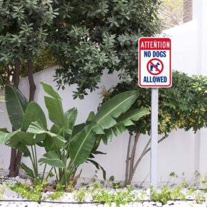 SmartSign Attention No Dogs Allowed Sign - 2 Pack, 18 x 12 inch, 2mm Aluminum Composite, Pre-Drilled Holes, Blue/Red on White, Made in USA