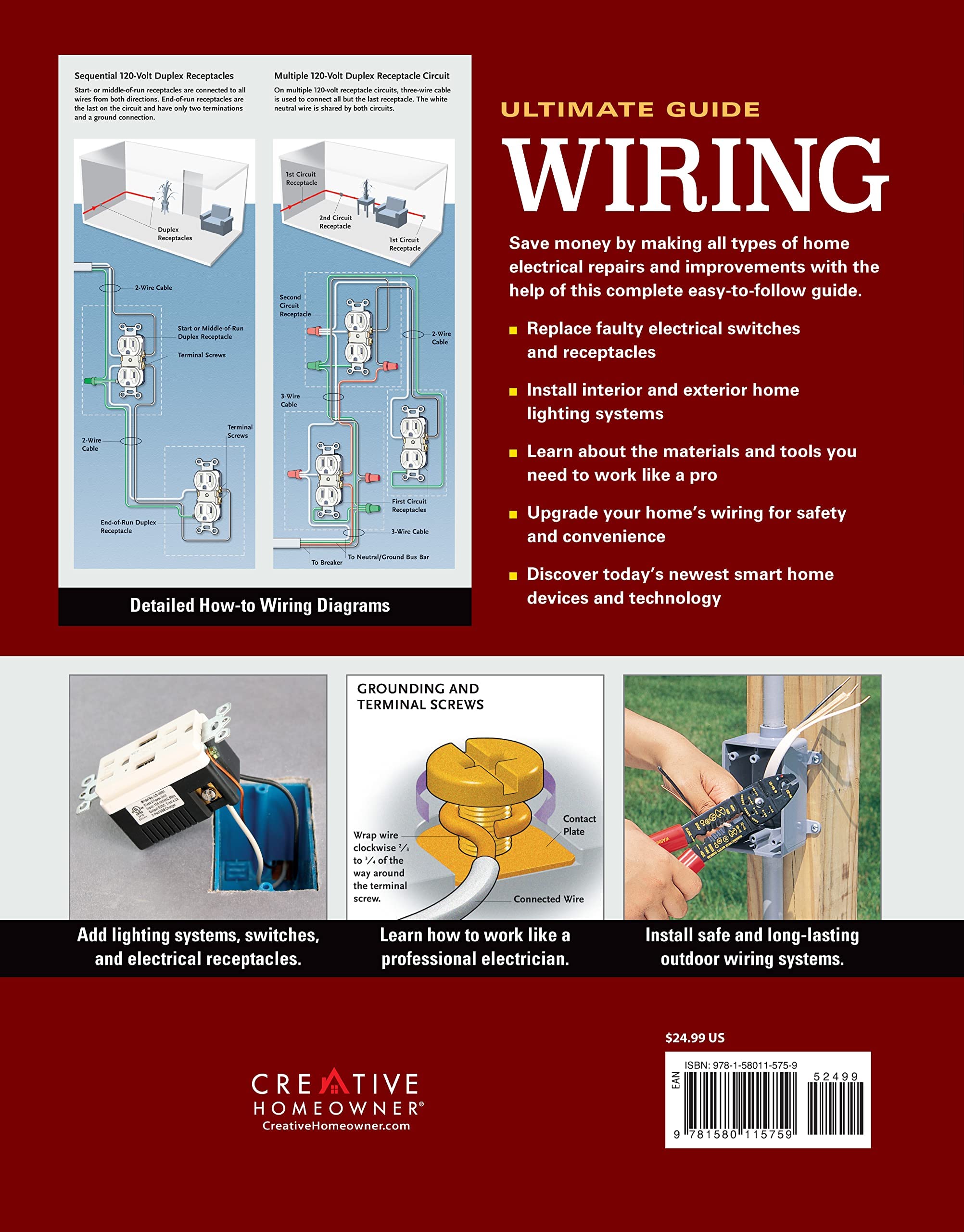 Ultimate Guide: Wiring, 9th Updated Edition (Creative Homeowner) DIY Residential Home Electrical Installations and Repairs with New Switches, Outdoor Lighting, LED, Step-by-Step Photos, and More