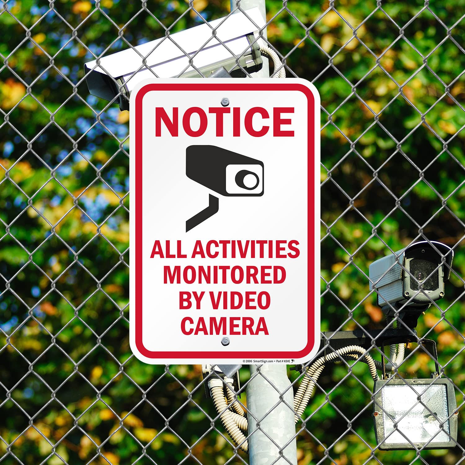 SmartSign Notice All Activities Monitored By Video Camera Sign - 2 Pack, 18 x 12 inch, 2mm Aluminum Composite, Red/Black on White, Made in USA