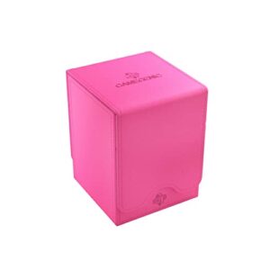 Gamegenic Squire 100+ XL Convertible Deck Box | Card Storage Box with Removable Cover Clips | Holds 100 Double-Sleeved Cards in Extra Thick Inner Card Sleeves | Pink Color | Made (GGS20103ML)