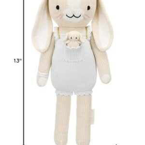 cuddle + kind Briar The Bunny Little 13" Hand-Knit Doll – 1 Doll = 10 Meals, Fair Trade, Heirloom Quality, Handcrafted in Peru, 100% Cotton Yarn