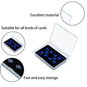 32PCS Playing Card Case Plastic Card Case Playing Card Deck Boxes Snaps Closed Trading Card Case Card Storage Organizer Clear Card Case Empty Plastic Storage Box for Gaming Cards, 3.8x2.7x0.8 Inch