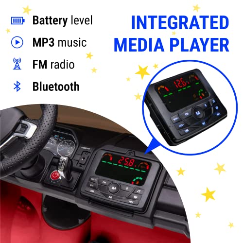 2024 Ford F450 Two (2) Seater 24V Ride On Kids Car Truck w/Remote | Large 24V Battery Licensed Kid Car to Drive 3 Speeds, Leather Seat, MP3 Music by Bluetooth, FM Radio, Rubber Tires