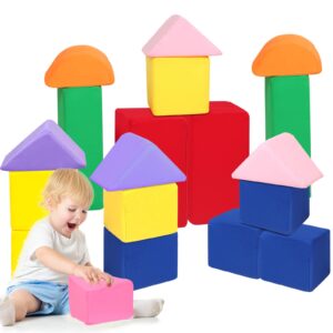 modereve foam blocks for toddlers, soft building blocks for toddlers colorful stacking blocks for kids - 18 pieces