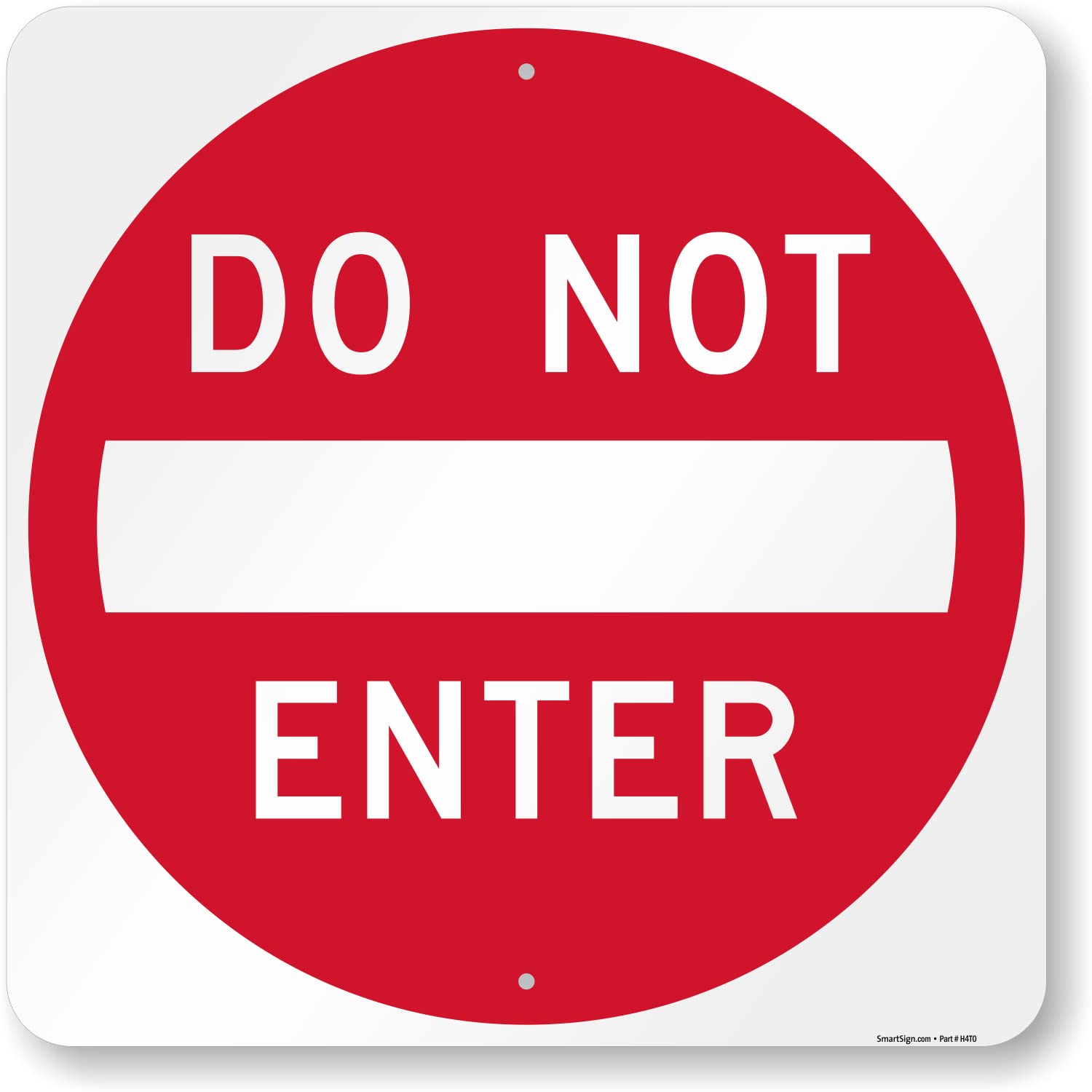 SmartSign 24 x 24 inch “Do Not Enter” Metal Sign with Pre-Cleared Holes, 80 mil Laminated Rustproof Aluminum, Red and White, Made in USA