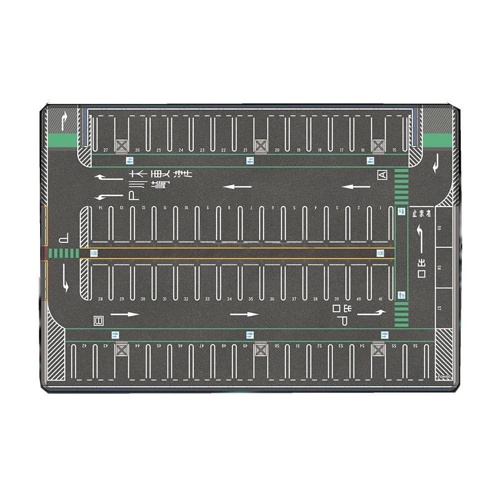 TAPDRA 1/64 Parking Lot Mat Model Car Vehicle Scene Display Large Garage Toy Mouse Pad (JP)-Packed in Roll