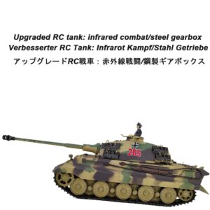 Ssccgym Remote Control Tank 3888A German Tiger King Heavy RC Battle War Military Vehicle Metal Steel Wave Box Simulation Smoke Shooting Sound Effect Collection Model (Upgraded version)