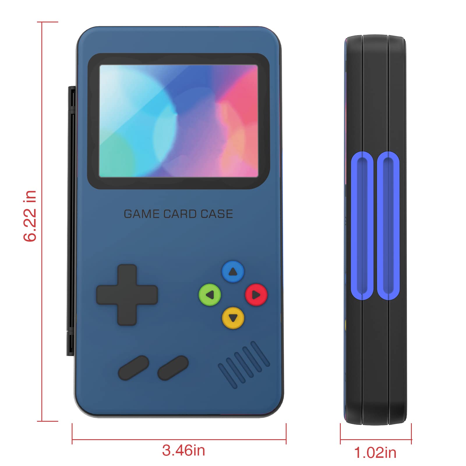 THELIFELICIOUS Switch Game Card Case for Nintendo Switch/Switch OLED/Switch Lite, Gradient Color Lining Games Card Holder with 48 Game Card Slots & 24 Micro SD Card Slots.