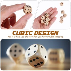 Toddmomy Wooden 6 Sided Dice Game Dice 10Pcs Wooden Dice 16mm Dice with Numbers 1- 6 Wooden Dice Set Party Favors for Table Games