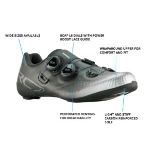 SHIMANO SH-RC702 Competition-Level Men's Road Cycling Shoe, Black, 8