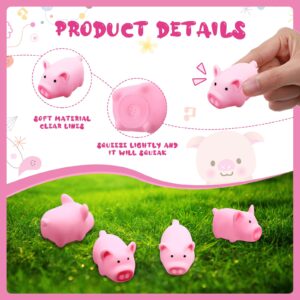 200 Pcs Rubber Pig Bath Toy Bulk Tiny Pig Toys Float and Squeak Pig Toy Pink Piggy Bathtub Toys for Baby Shower Halloween Christmas Birthday Party Supplies, 2.25 x 1.5 x 1.5 Inch