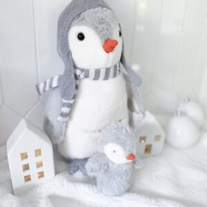 MON AMI Pebble The Penguin Stuffed Animal with Baby 14”, Soft & Cuddly Plush Penguin, Use as Toy/Nursery Room Décor, Great Gift for Kids of All Ages