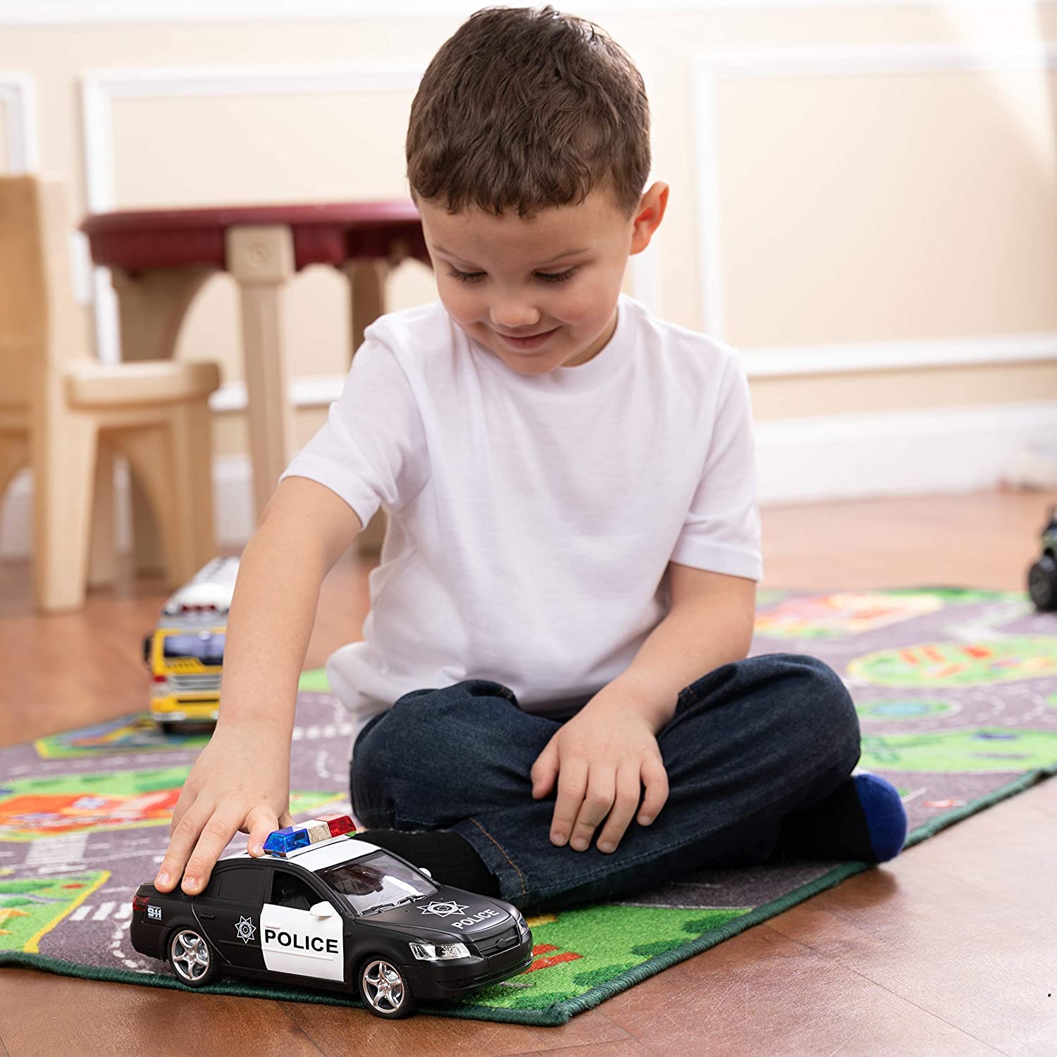 Toy To Enjoy Police & Ambulance Car Set for Boys & Girls Friction Powered, with Lights and Sirens