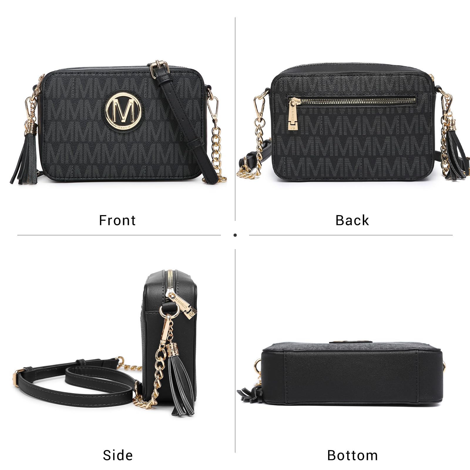 MKP Stylish Lightweight Fashion Crossbody Bag for Women Chic Signature Shoulder Messenger Bag with Tassel Zipper Pocket