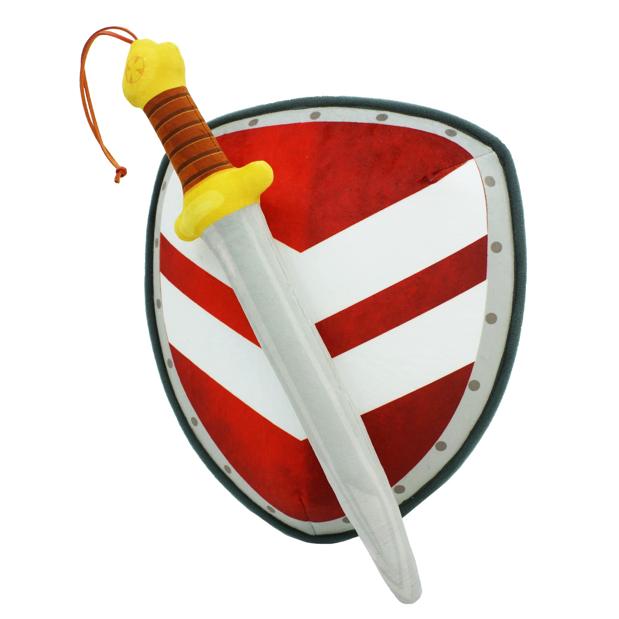 FancyOh! Little Knights Sword and Shield Playset - Safe Plush Soft Pretend Play Weapons - Gifts for Toddlers Kids - Red