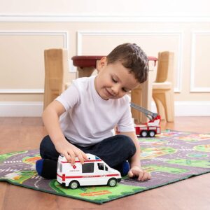 Toy To Enjoy Police & Ambulance Car Set for Boys & Girls Friction Powered, with Lights and Sirens