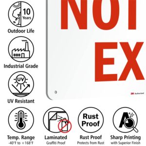 SmartSign 12 x 18 inch “Not an Exit” Metal Sign, 63 mil Aluminum, 3M Laminated Engineer Grade Reflective Material, Red and White, Made in USA