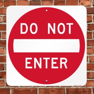 SmartSign 24 x 24 inch “Do Not Enter” Metal Sign with Pre-Cleared Holes, 80 mil Laminated Rustproof Aluminum, Red and White, Made in USA