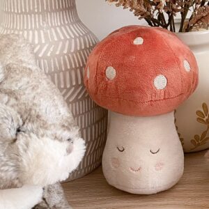 MON AMI Mushroom Soft Baby Rattle Toy for Ages 6 Months+, 6” Plush Stuffed Rattle Toys for Infants & Toddlers - Baby Rattle with Sound