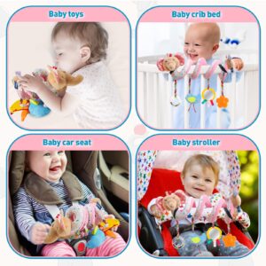 Baby Car Seat Toys Activity Stroller Toy for Boys Girls 0 3 6 9 10 12 Months, Spiral Hanging Plush Toys,Baby Shower Thank You Gifts