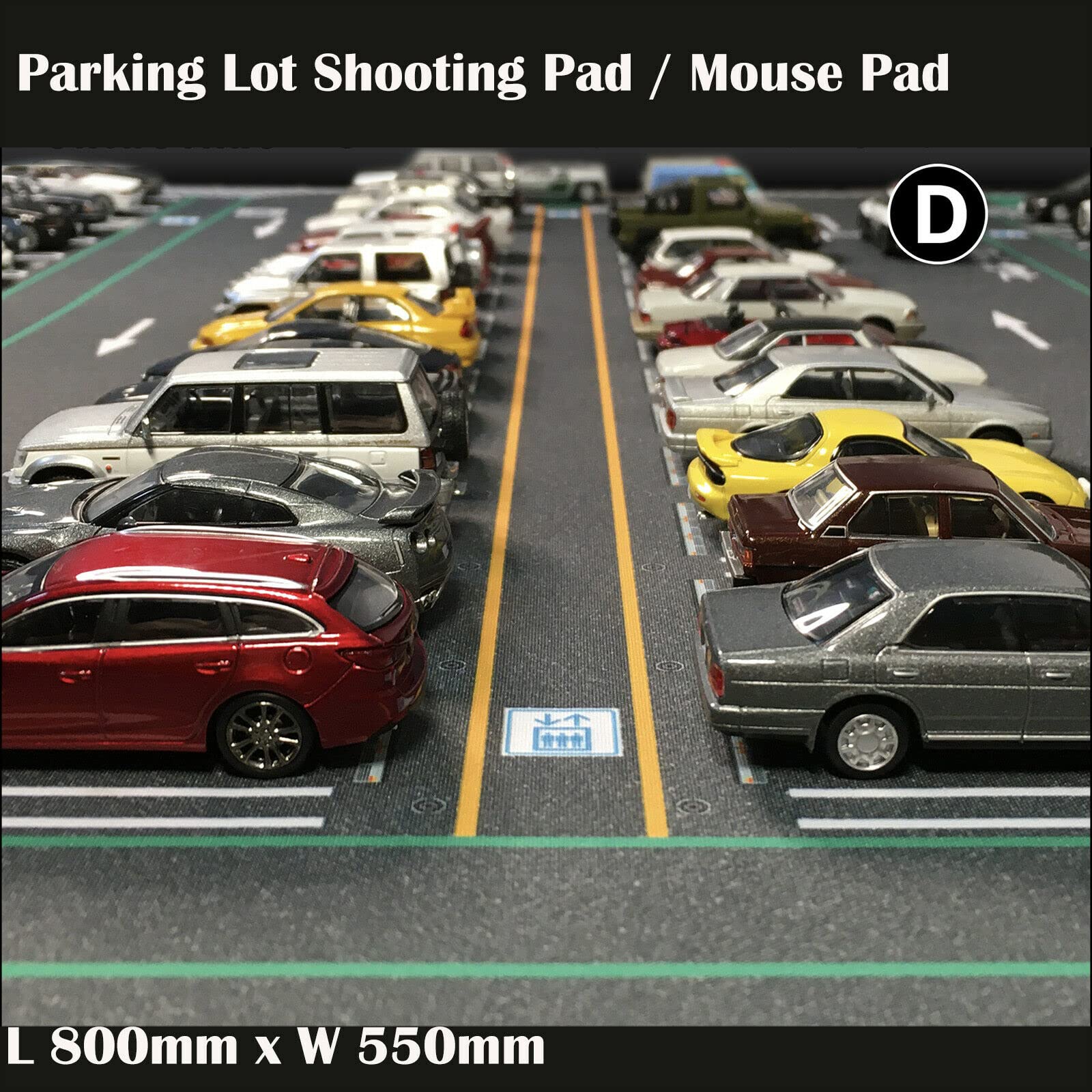 TAPDRA 1/64 Parking Lot Mat Model Car Vehicle Scene Display Large Garage Toy Mouse Pad (JP)-Packed in Roll