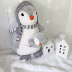 MON AMI Pebble The Penguin Stuffed Animal with Baby 14”, Soft & Cuddly Plush Penguin, Use as Toy/Nursery Room Décor, Great Gift for Kids of All Ages