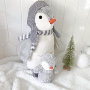 MON AMI Pebble The Penguin Stuffed Animal with Baby 14”, Soft & Cuddly Plush Penguin, Use as Toy/Nursery Room Décor, Great Gift for Kids of All Ages