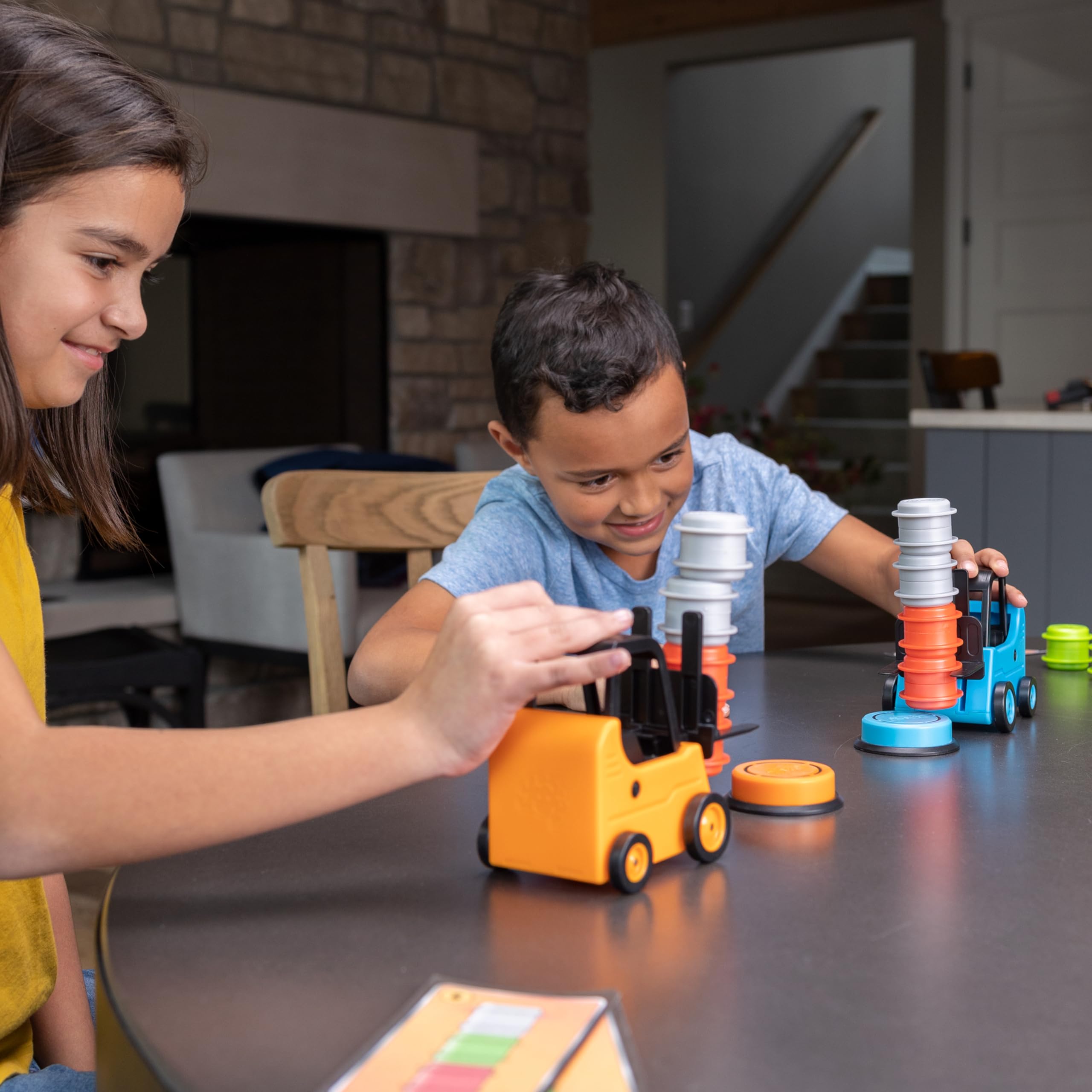 Fat Brain Toys Forklift Frenzy - 2-Player Stack & Matching Skill Game, Ages 8+