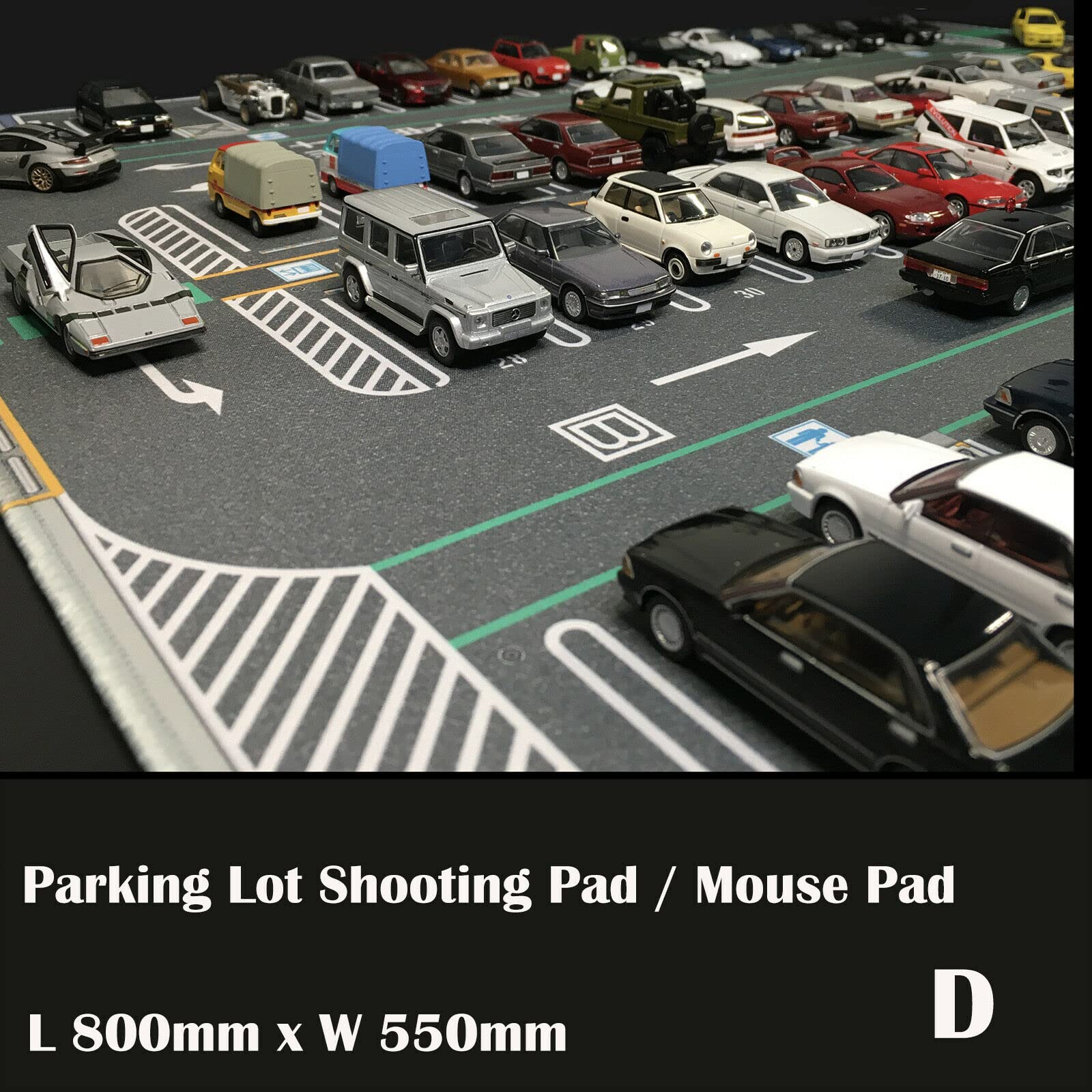 TAPDRA 1/64 Parking Lot Mat Model Car Vehicle Scene Display Large Garage Toy Mouse Pad (JP)-Packed in Roll