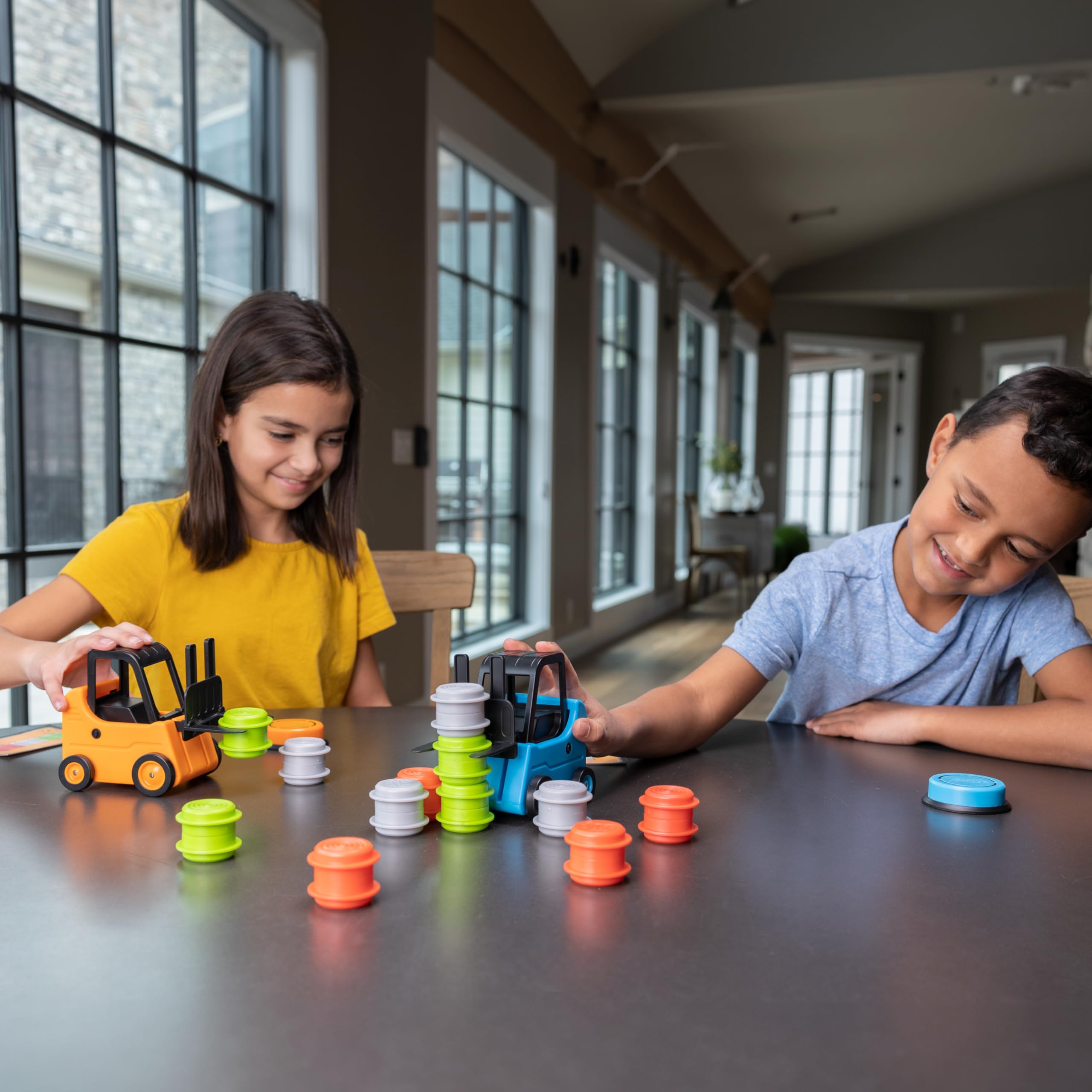 Fat Brain Toys Forklift Frenzy - 2-Player Stack & Matching Skill Game, Ages 8+