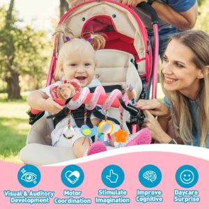 Baby Car Seat Toys Activity Stroller Toy for Boys Girls 0 3 6 9 10 12 Months, Spiral Hanging Plush Toys,Baby Shower Thank You Gifts