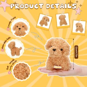 HyDren 30 Pcs Puppy Dogs Stuffed Animals Bulk Mini Dog Plush Soft Puppy Fluffy Stuffed Animal Dog for Kids Baby Girls Boys Birthday Gifts(Light Brown)