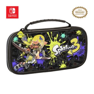 Game Traveler Splatoon 3 Nintendo Switch Case - Switch OLED Case for Switch OLED, Switch & Switch Lite, Adjustable Viewing Stand & Game Storage, Deluxe Handle, Licensed Nintendo Switch game case