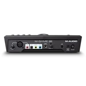 M-Game Solo USB Audio Interface Mixer for Streaming and Gaming with XLR Microphone in, Optical in, Voice FX, Sampler, Lights and Software