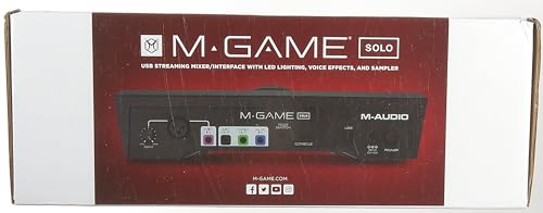 M-Game Solo USB Audio Interface Mixer for Streaming and Gaming with XLR Microphone in, Optical in, Voice FX, Sampler, Lights and Software