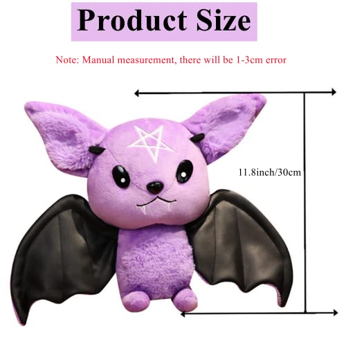 NatureMan Bat Plush Stuffed Animal Toy, Soft Huggable Doll for Kids, Halloween & Christmas Gift (Purple, 11.8inch)