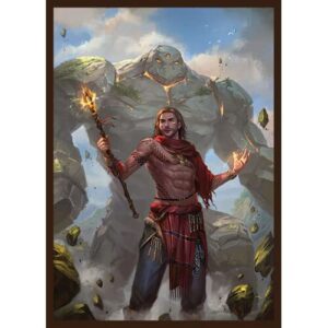 Fantasy North - Khaldin - Titan-Caller Mage - 100 Smooth Matte TCG Trading Card Sleeves - Fits Magic MTG Commander Pokemon and Other Card Games - Playing Card Sleeves